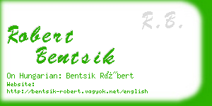 robert bentsik business card